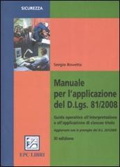 MANUALE PER L'APPLICAZIONE DEL D.LGS. 81/2008